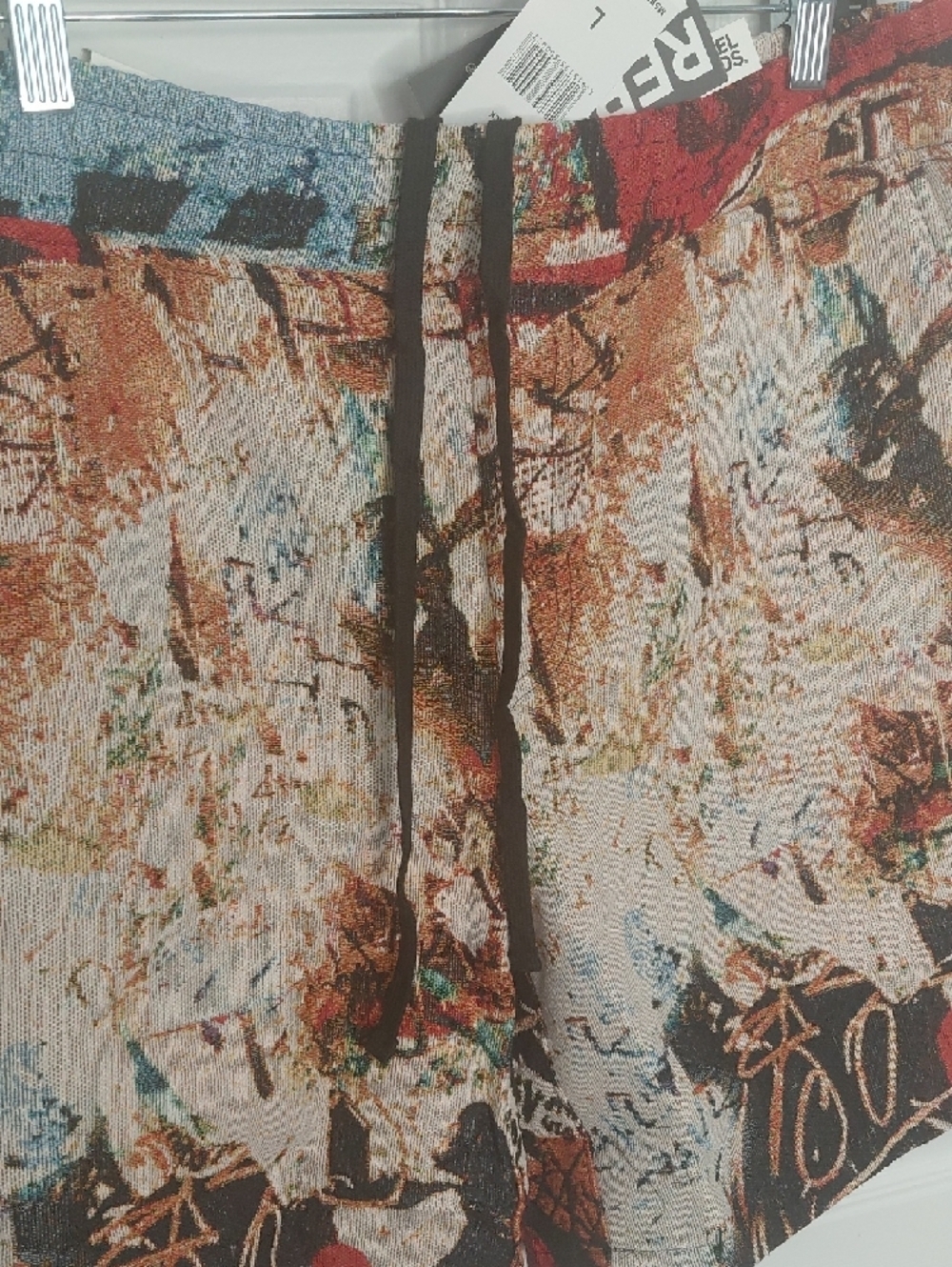 Abstract Print Men's Flat Front Shorts - Multicolor - Picture 7 of 8
